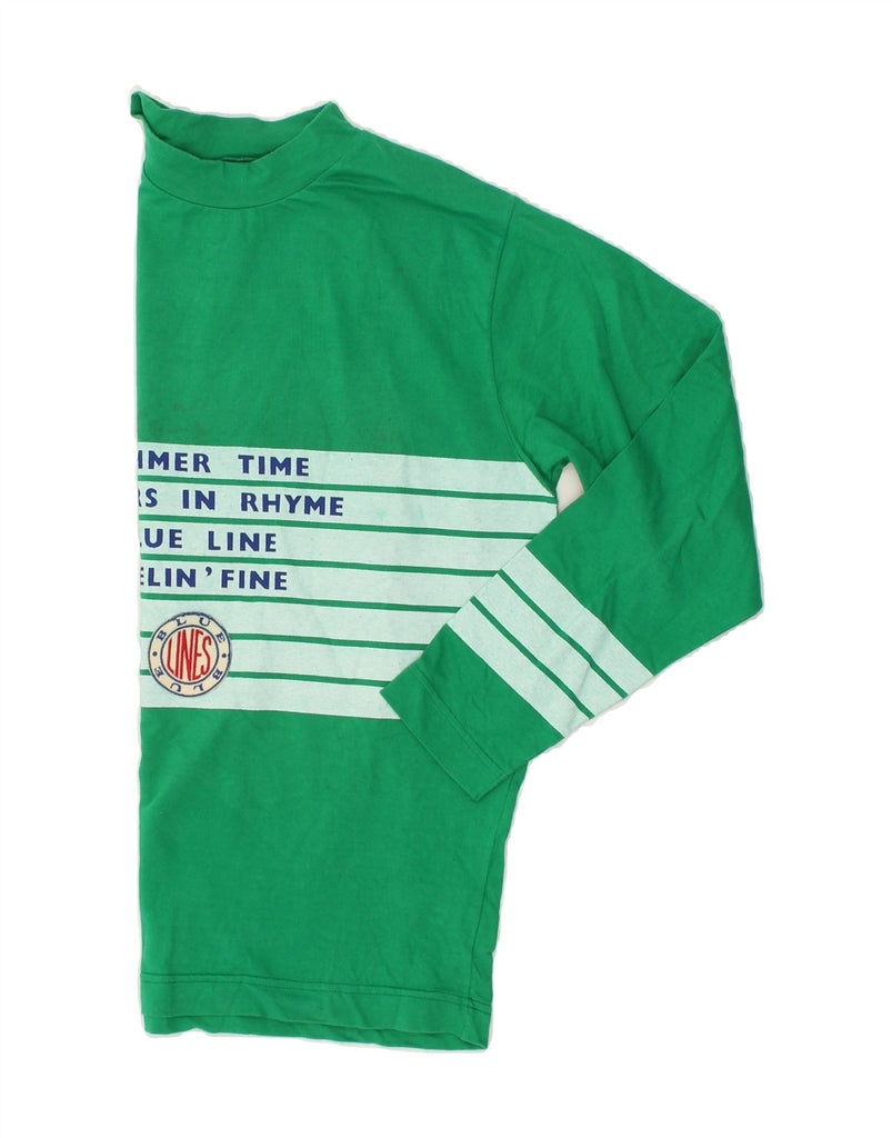 BENETTON Mens Graphic Top Long Sleeve Medium Green | Vintage Benetton | Thrift | Second-Hand Benetton | Used Clothing | Messina Hembry 
