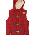 SUPERDRY Womens Hooded Padded Gilet UK 10 Small Red Polyester
