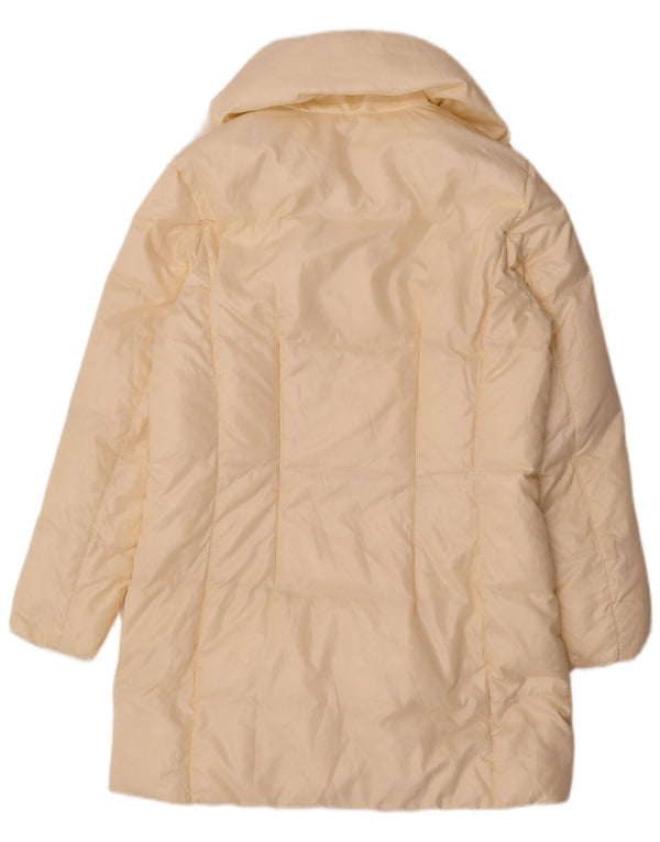 Conte of Florence Womens Padded Coat IT 46 Large Off White Polyester