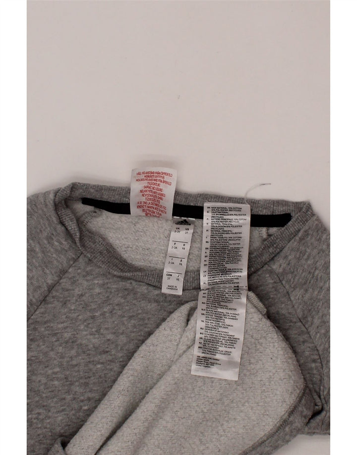 ADIDAS Boys Sweatshirt Jumper 2-3 Years Grey