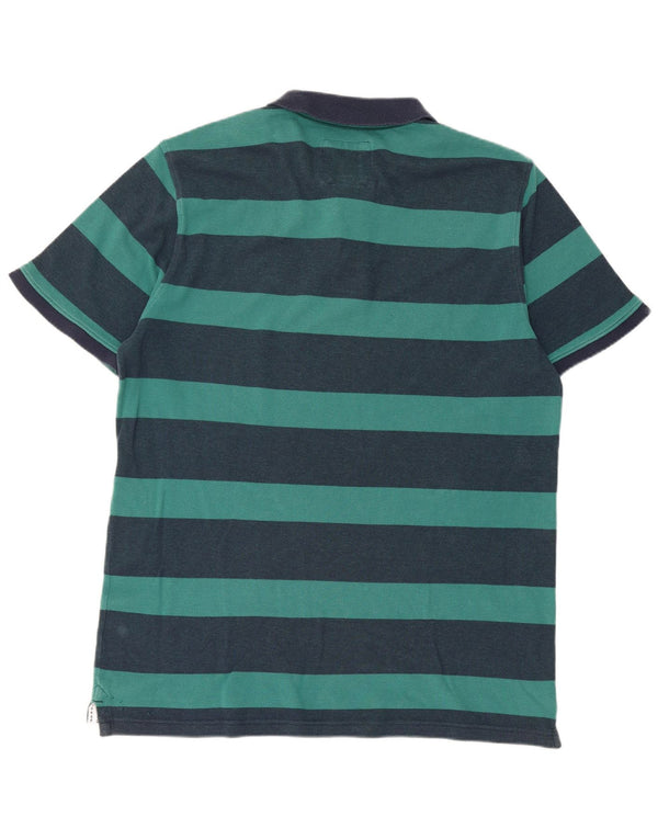 Crew Clothing Mens Polo Shirt XL Navy Blue Striped Cotton