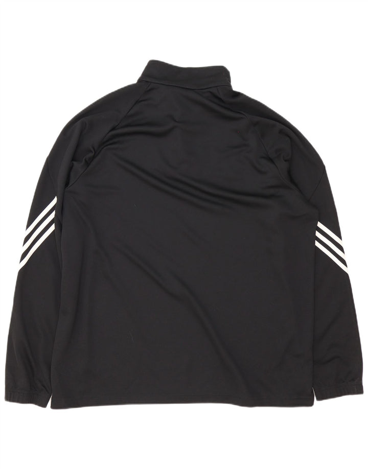 Adidas Mens Climalite Zip Neck Pullover Tracksuit Top 2XL Black Polyester
