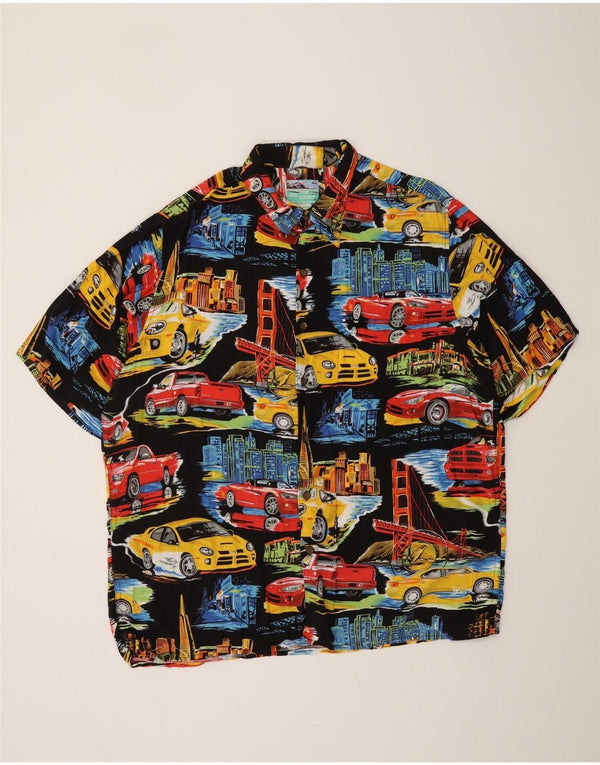 REYN SPOONER Mens Cars Short Sleeve Shirt Large Multicoloured Hawaiian