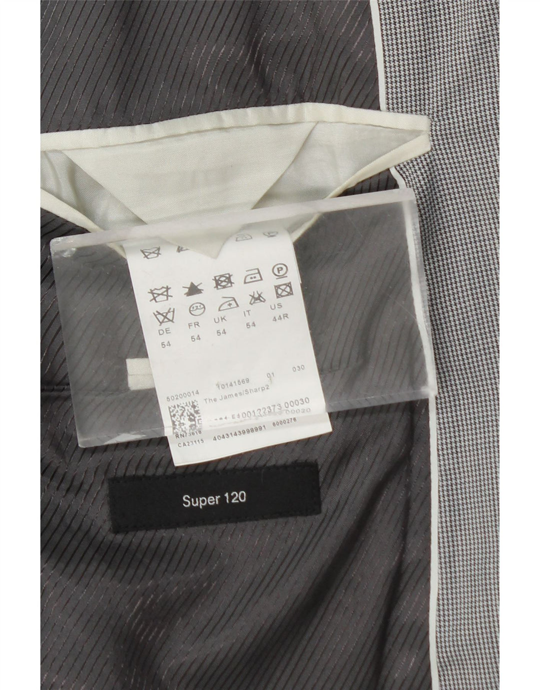 Hugo Boss Mens 2 Button Blazer Jacket EU 54 2XL Grey Houndstooth Viscose