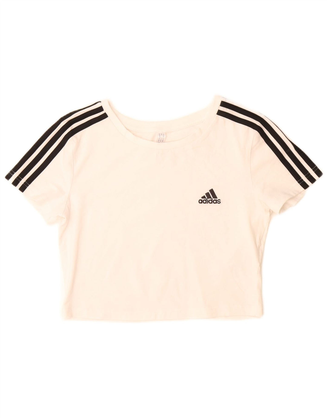 Adidas Womens Crop T-Shirt Top UK 12/14 Medium White Cotton