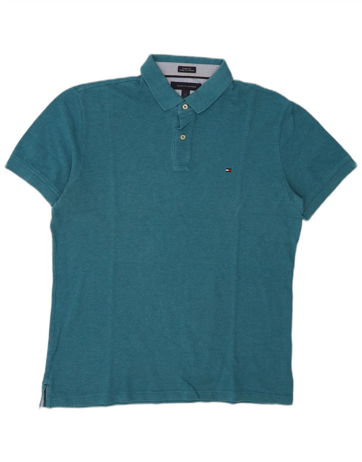 Tommy Hilfiger Mens Custom Fit Polo Shirt Large Blue