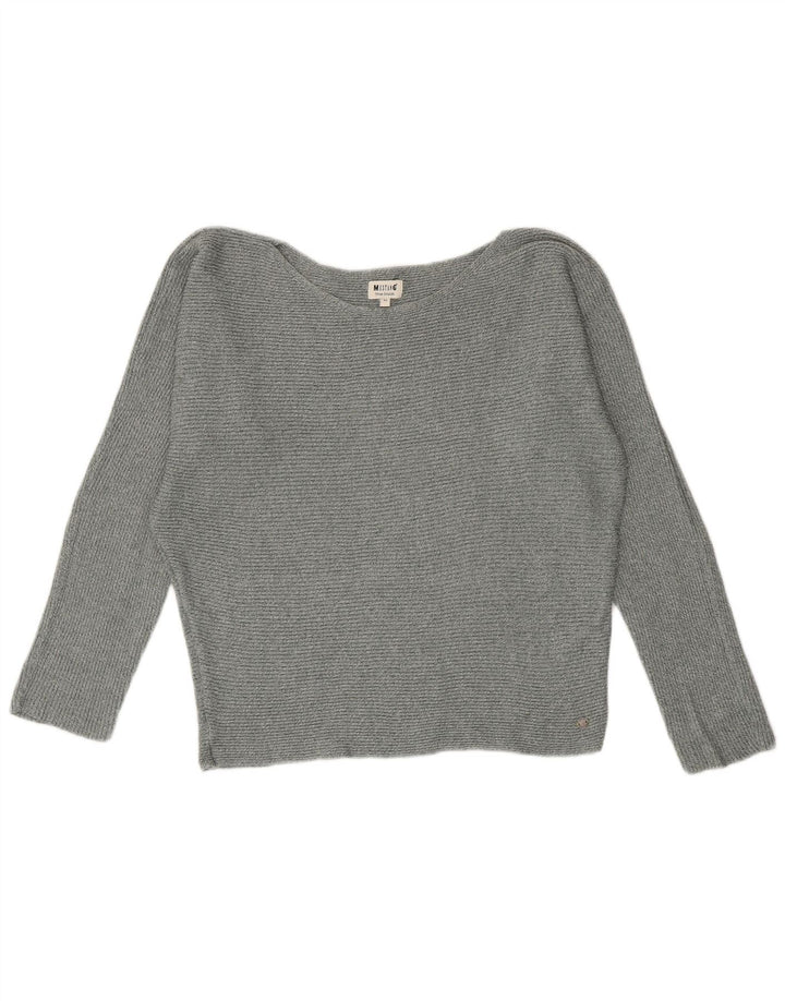 Mustang Womens Boat Neck Jumper Sweater UK 14 Medium Grey Cotton