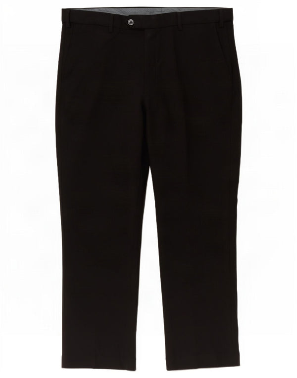 Marks & Spencer Mens Regular Fit Suit Trousers W38 L29 Black Polyester