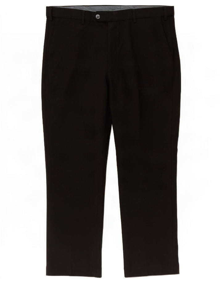 Marks & Spencer Mens Regular Fit Suit Trousers W38 L29 Black Polyester