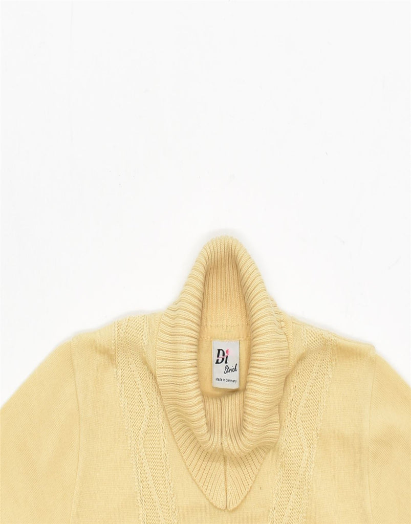 VINTAGE Womens Roll Neck Jumper Sweater UK 12 Medium Yellow Wool Classic | Vintage | Thrift | Second-Hand | Used Clothing | Messina Hembry 