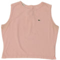 Lacoste Womens Crop Vest Top Size 44 Large Pink Cotton