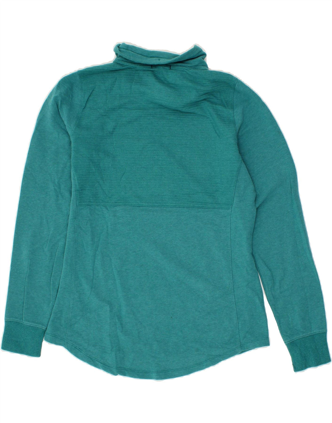 L.L.BEAN Womens Roll Neck Sweatshirt Jumper UK 14 Medium Turquoise Cotton Vintage L.L.Bean and Second-Hand L.L.Bean from Messina Hembry 