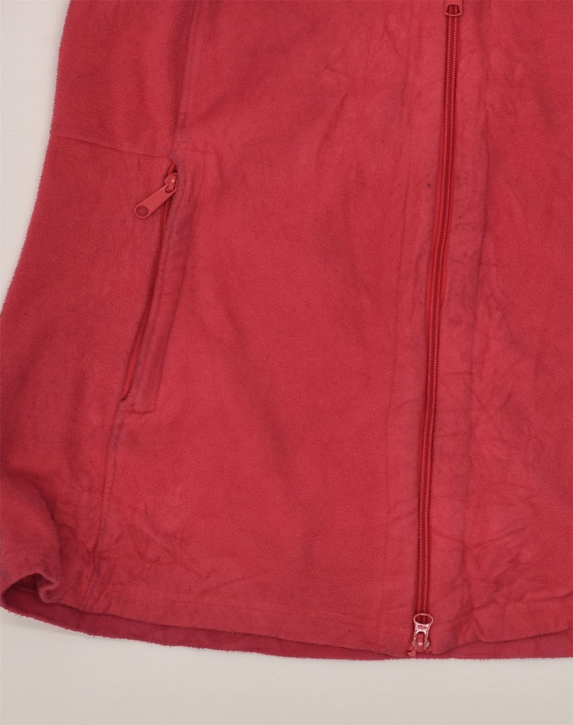 COLUMBIA Womens Hooded Fleece Jacket UK 16 Large Red Polyester | Vintage Columbia | Thrift | Second-Hand Columbia | Used Clothing | Messina Hembry 