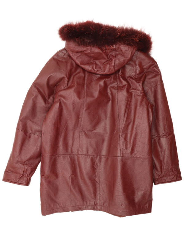 Privilegi Womens Hooded Oversized Coat IT 42 Medium Burgundy