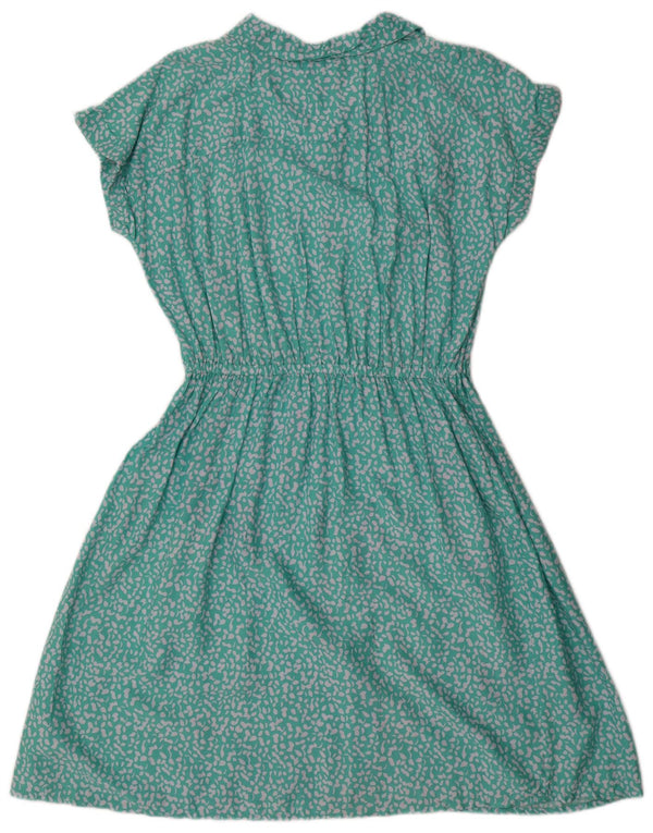 Joules Womens Oversized A-Line Dress UK 10 Small Turquoise Spotted Viscose