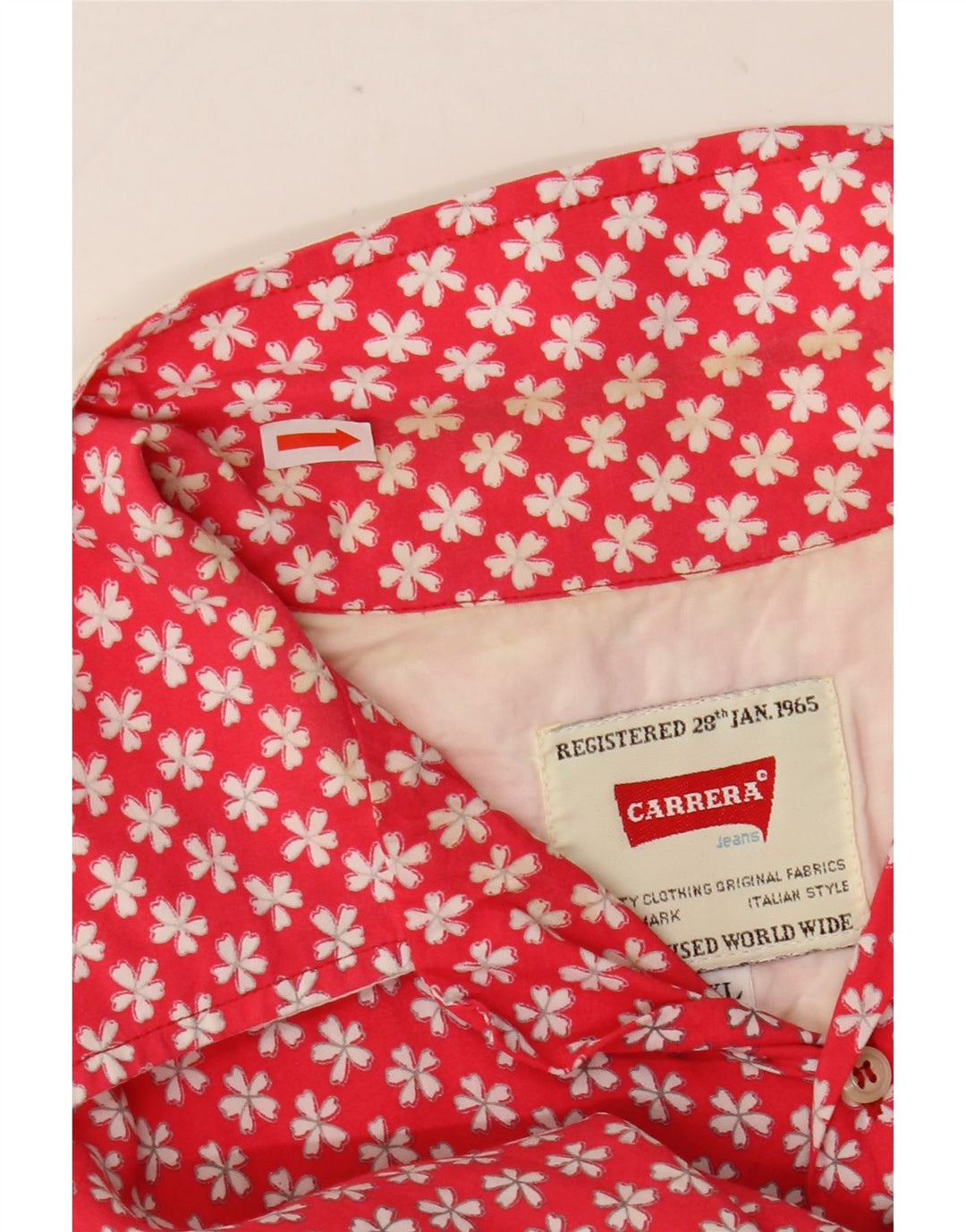 Carrera Mens Short Sleeve Shirt XL Red Floral