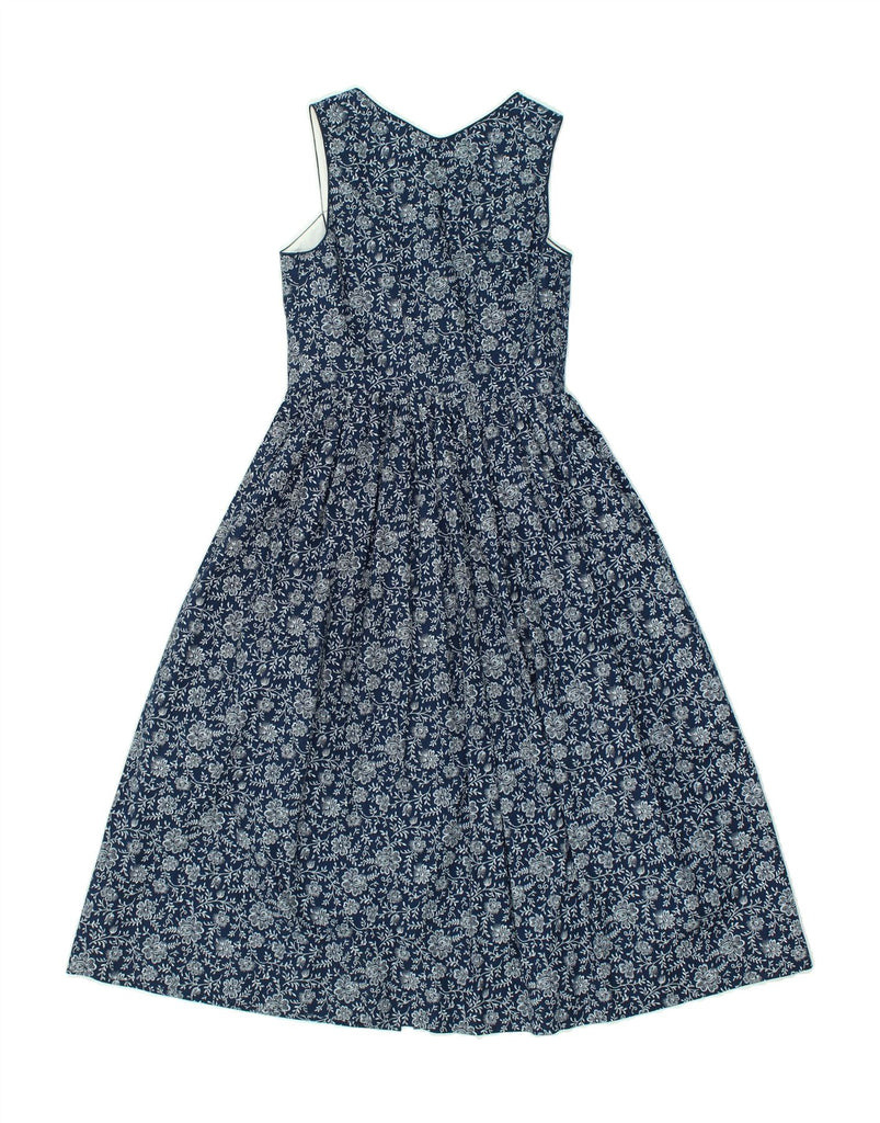 H.MOSER Girls Sleeveless Shirt Dress 9-10 Years Navy Blue Floral Cotton | Vintage H.MOSER | Thrift | Second-Hand H.MOSER | Used Clothing | Messina Hembry 