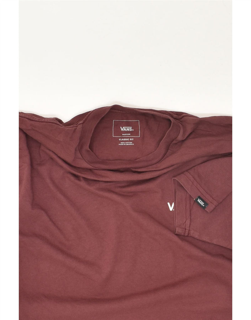 VANS Mens Classic Fit T-Shirt Top Medium Maroon Cotton | Vintage Vans | Thrift | Second-Hand Vans | Used Clothing | Messina Hembry 