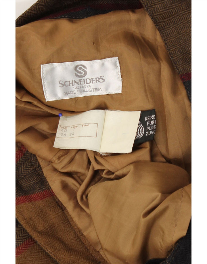 Schneiders Womens A-Line Skirt EU 40 Medium W28  Brown Check New Wool
