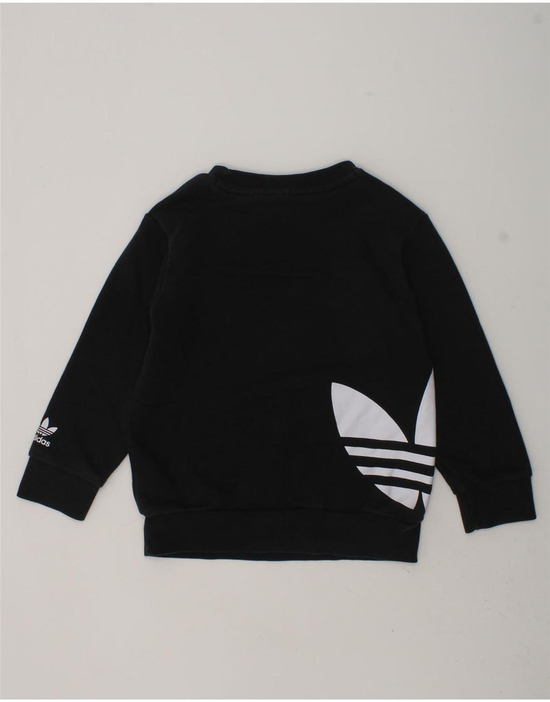 ADIDAS Boys Graphic Sweatshirt Jumper 3-4 Years Black Cotton | Vintage Adidas | Thrift | Second-Hand Adidas | Used Clothing | Messina Hembry 