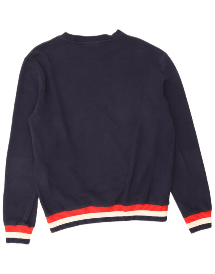 Fila Mens Graphic Sweatshirt Jumper Medium Navy Blue Cotton