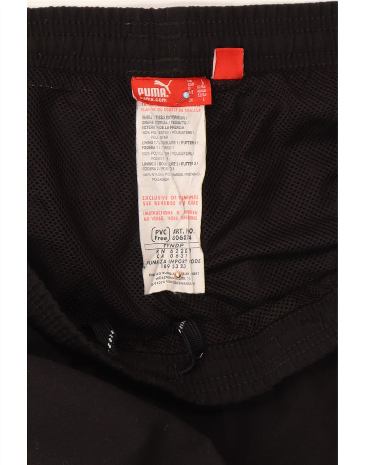 PUMA Mens Graphic Tracksuit Trousers Large Black Polyester Sports