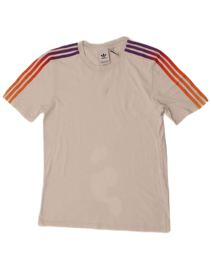 Adidas Mens T-Shirt Top Small White Cotton