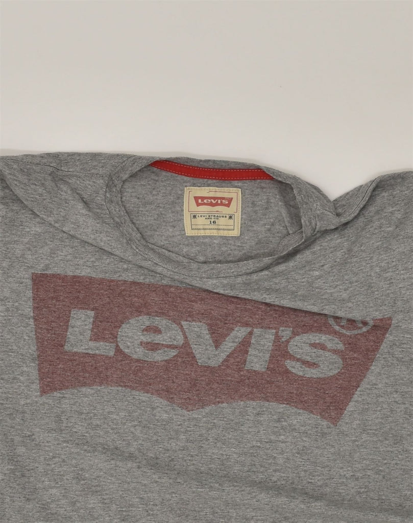 LEVI'S Boys Graphic T-Shirt Top 15-16 Years Grey Cotton | Vintage Levi's | Thrift | Second-Hand Levi's | Used Clothing | Messina Hembry 