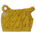 Topshop Womens Off Shoulder Crop Top UK 8 Small  Yellow Floral Polyester