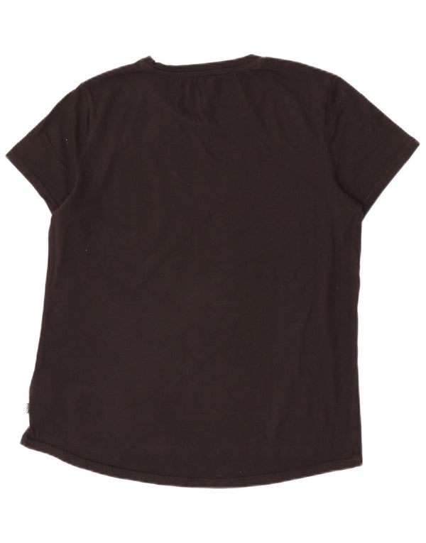 Puma Womens Graphic T-Shirt Top UK 14 Medium Black Cotton