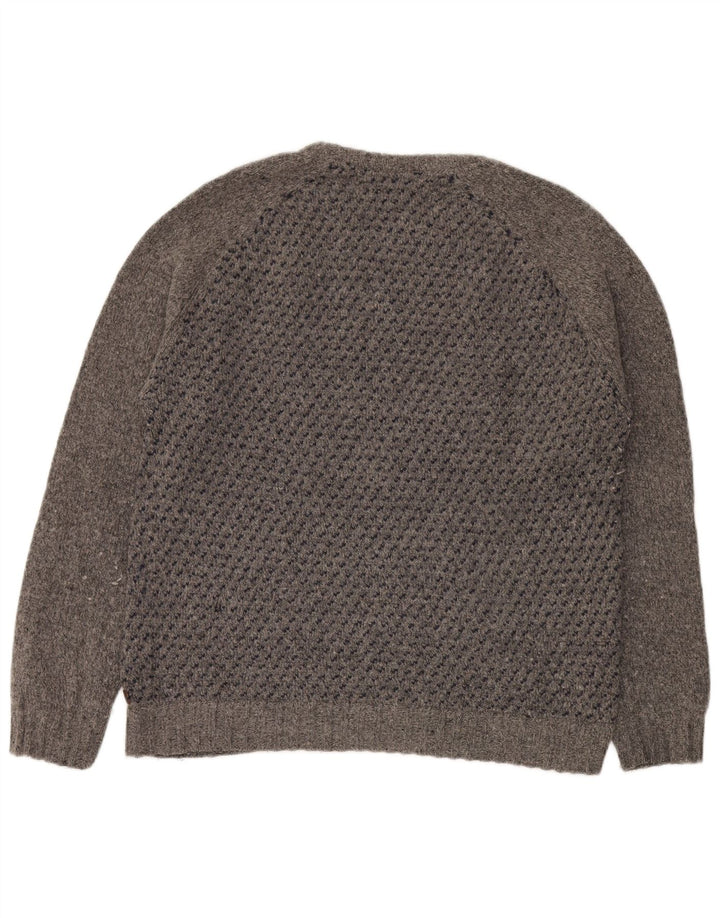White Stuff Mens Crew Neck Jumper Sweater XL Grey Spotted Lambswool