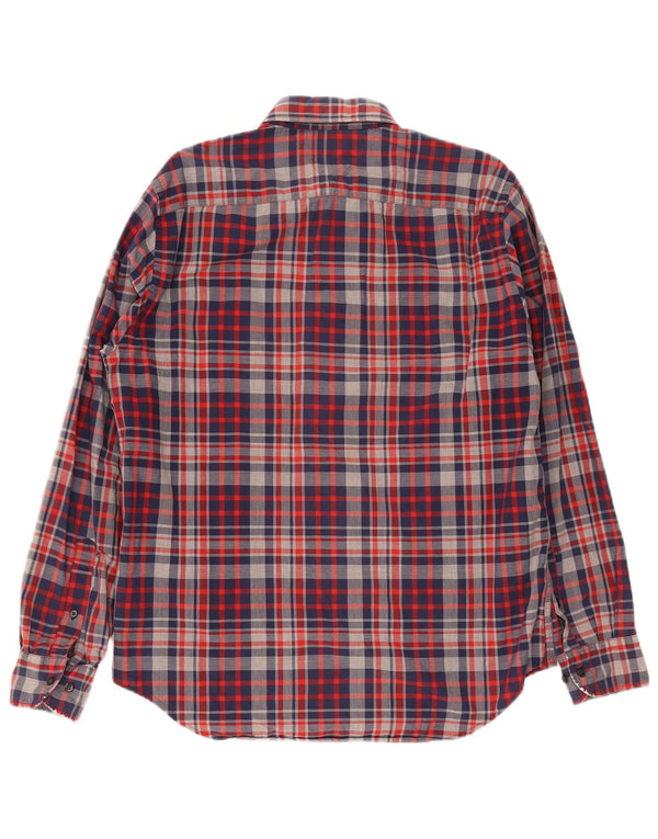 Tommy Hilfiger Mens Regular Fit Shirt Large Blue Check Cotton