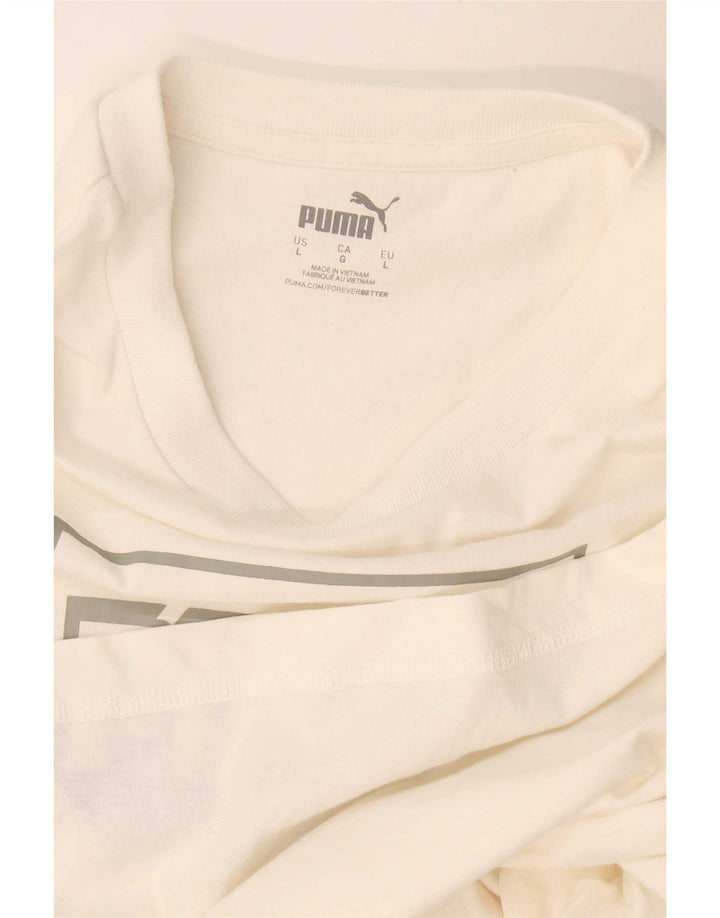 Puma Mens Graphic T-Shirt Top Large White