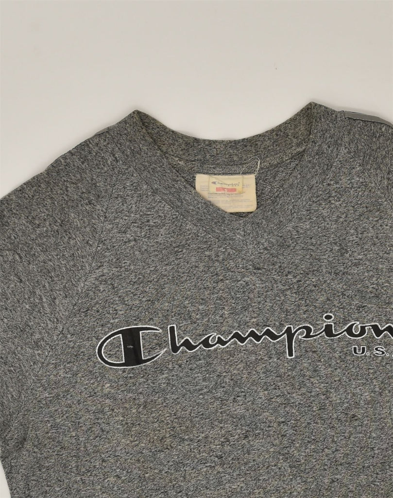 CHAMPION Mens Graphic T-Shirt Top Small Grey Cotton | Vintage Champion | Thrift | Second-Hand Champion | Used Clothing | Messina Hembry 