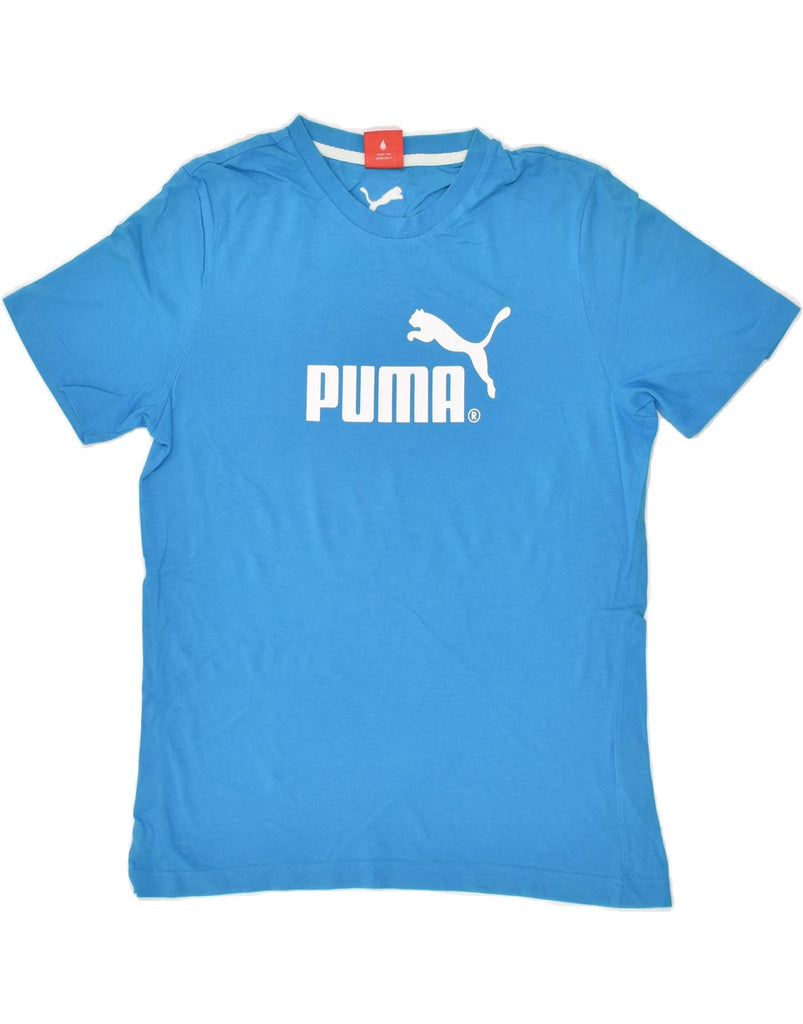 PUMA Mens Graphic T-Shirt Top Small Blue Cotton | Vintage Puma | Thrift | Second-Hand Puma | Used Clothing | Messina Hembry 