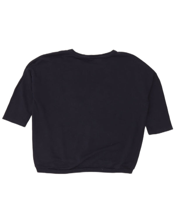 Esprit Womens Graphic Short Sleeve Sweatshirt Jumper UK 18 XL Navy Blue