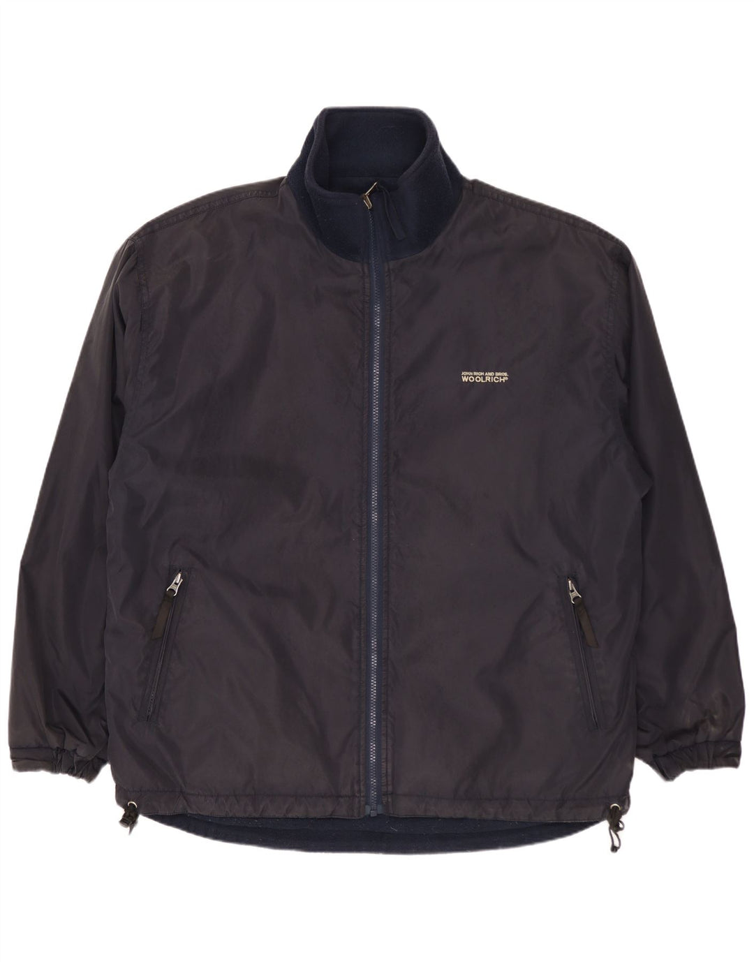 WOOLRICH Mens Reversible Jacket UK 40 Large Navy Blue Nylon