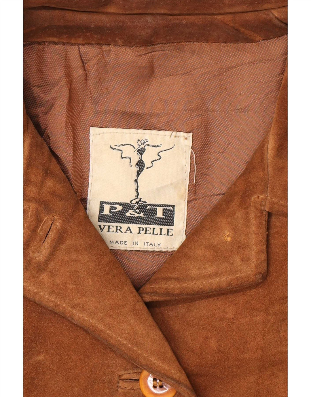 Vintage Womens Suede Jacket IT 44 Medium Beige Leather