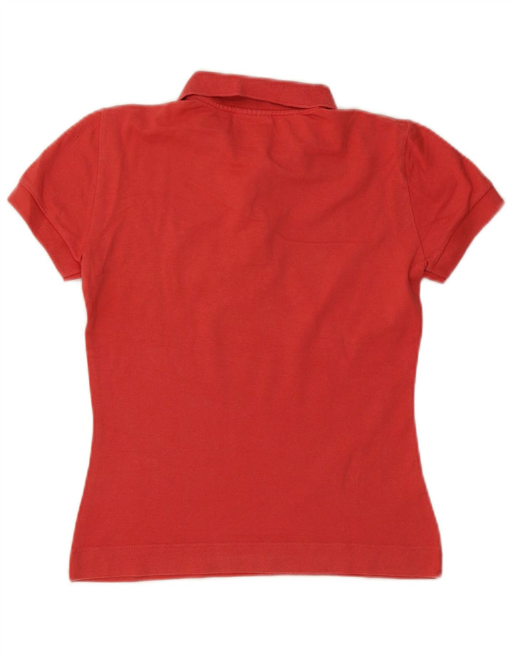 Lacoste Womens Polo Shirt Size 38 Medium Red Cotton