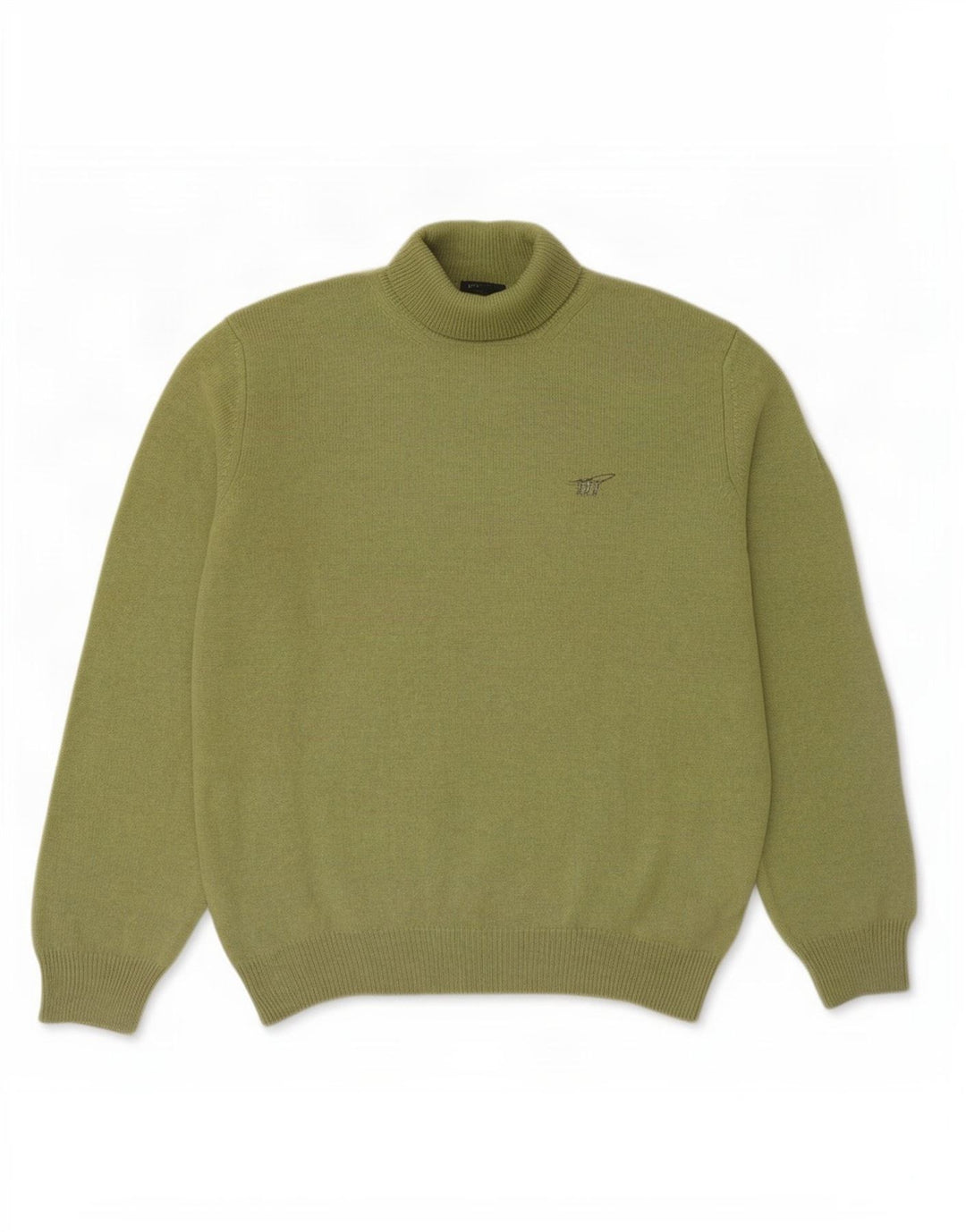 Henry Cottons Mens Roll Neck Jumper Sweater XL Green Virgin Wool