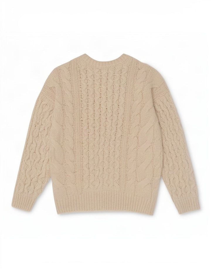 Zara Womens Oversized Crew Neck Jumper Sweater UK 12 Medium Off White