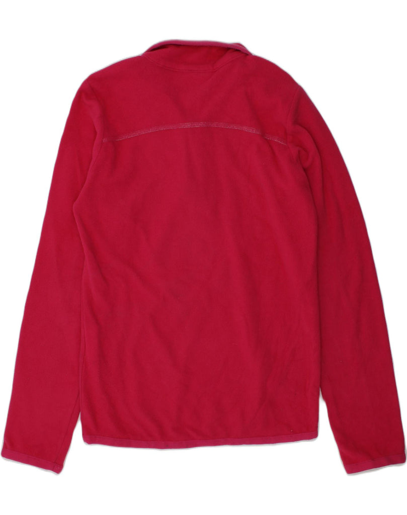 CHAMPION Girls Zip Neck Fleece Jumper 9-10 Years Medium Red Polyester | Vintage Champion | Thrift | Second-Hand Champion | Used Clothing | Messina Hembry 