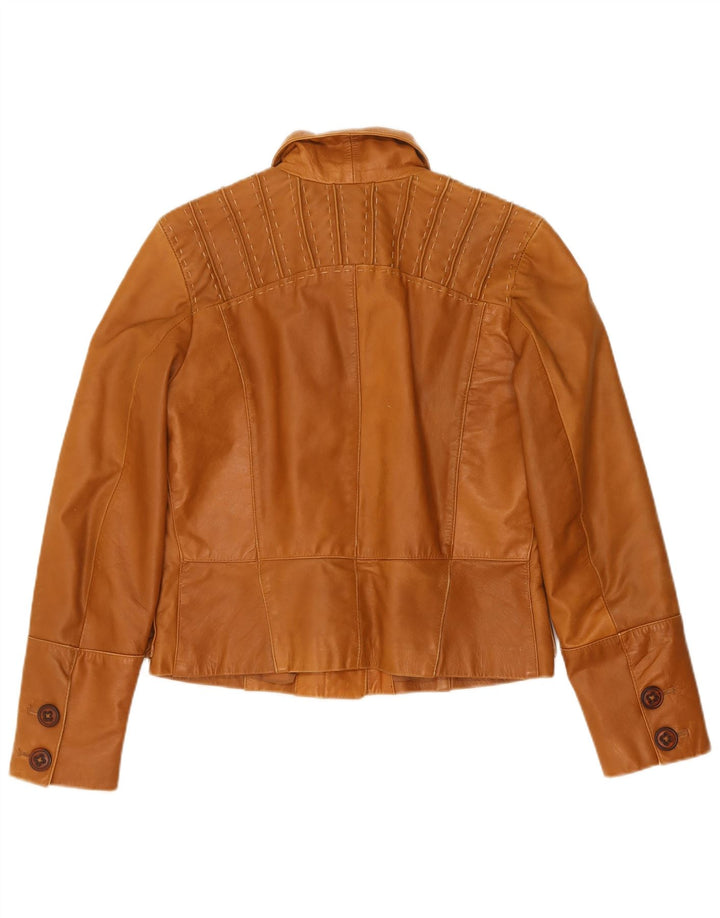 Vintage Womens Leather Jacket UK 12 Medium Brown Leather