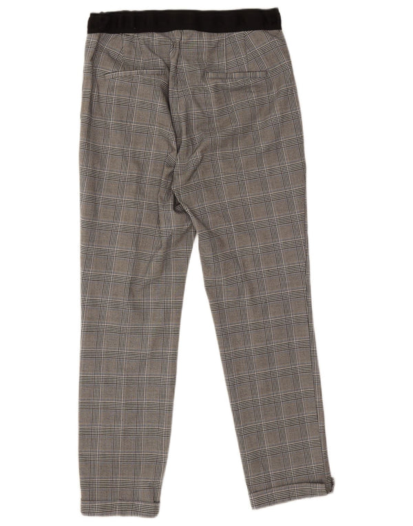 Zara Womens Slim Cropped Trousers Large W30 L25 Grey Plaid