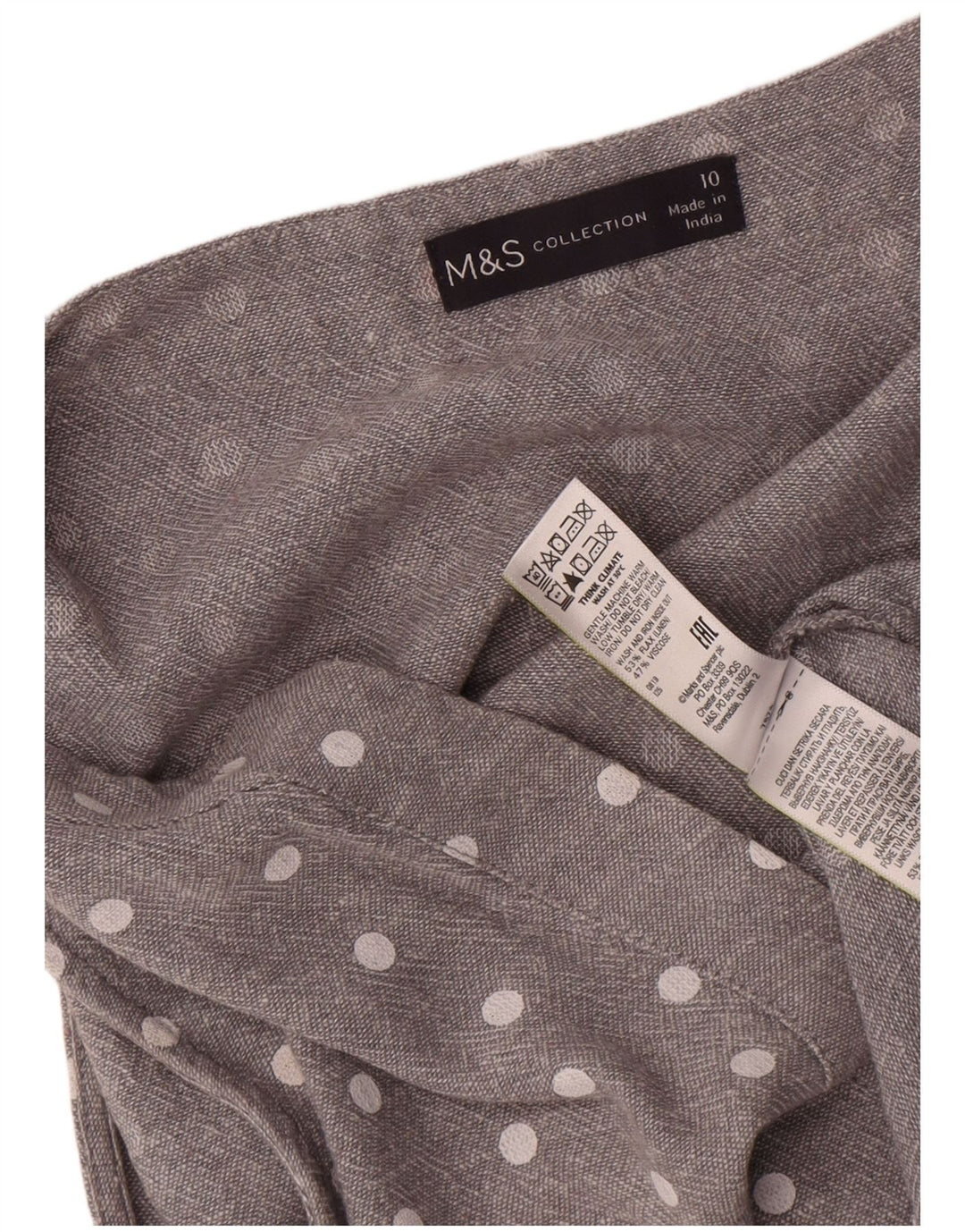 Marks & Spencer Womens Sleeveless Shift Dress UK 10 Small Grey Spotted