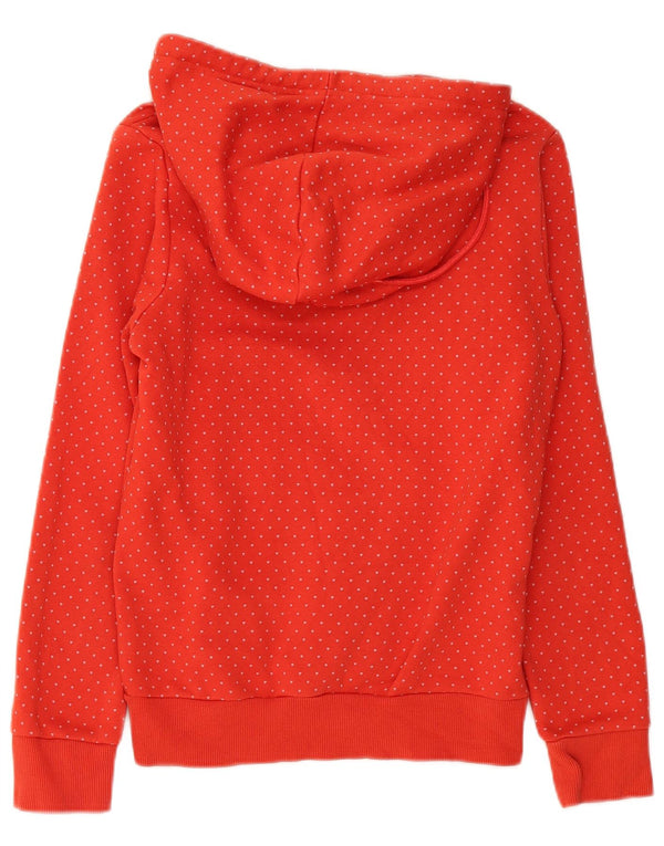 Adidas Womens Graphic Hoodie Jumper UK 10 Small Red Spotted Cotton
