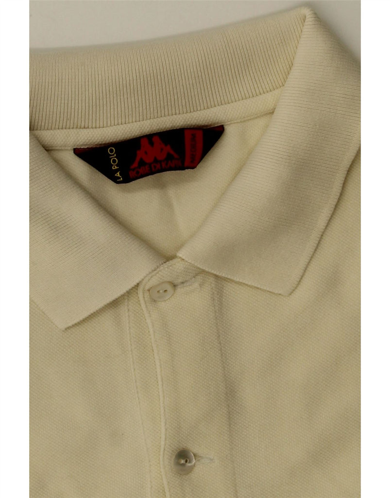 KAPPA Mens Polo Shirt Medium Beige Cotton Vintage Kappa and Second-Hand Kappa from Messina Hembry 
