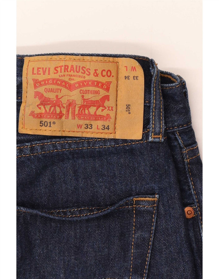 Levi's Mens 501 Straight Jeans W33 L34 Blue Cotton