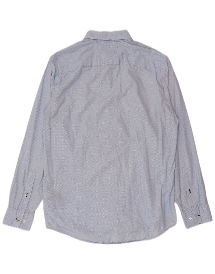 Tommy Hilfiger Mens Regular Fit Shirt Medium Blue Spotted Cotton