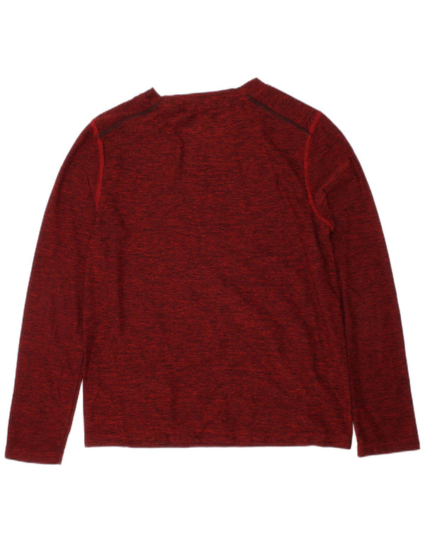 Russell Athletic Boys Top Long Sleeve 6-7 Years Small Burgundy Flecked